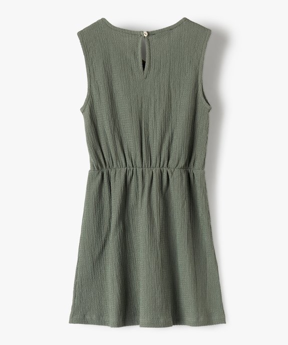 Robe fille en maille gaufrée avec col V doré vue4 - GEMO (ENFANT) - GEMO
