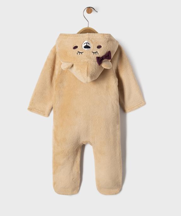 Combinaison pyjama à capuche motif ourson bébé fille  vue4 - GEMO(BB COUCHE) - GEMO