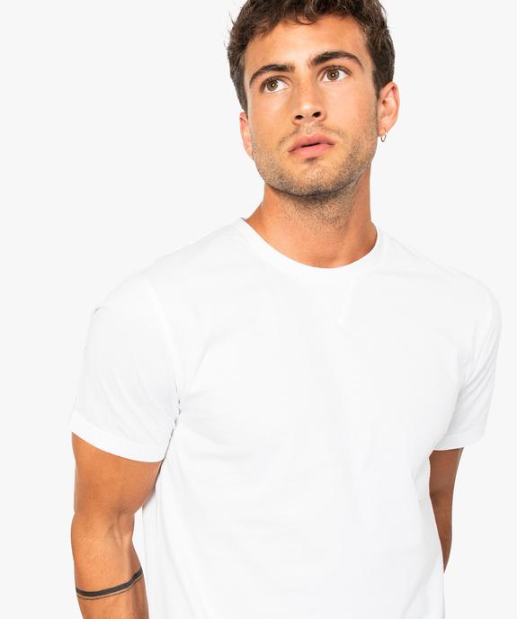 Tee-shirt uni à manches courtes pour homme avec coton bio vue2 - GEMO (CASUAL) - GEMO