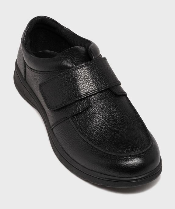 Mocassins à scratch en cuir grainé homme vue5 - G'FLEX - GEMO