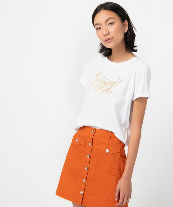Tee-shirt femme à manches courtes spécial Noël vue1 - GEMO(FEMME PAP) - GEMO