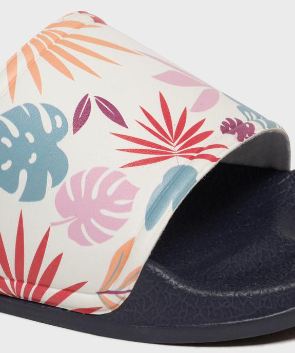 Mules de plage à motif feuillage fille vue6 - GEMO (PLAGE) - GEMO