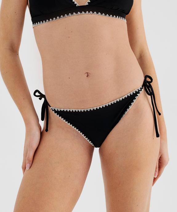 Bas de maillot de bain forme culotte brodé femme vue2 - GEMO (PLAGE) - GEMO