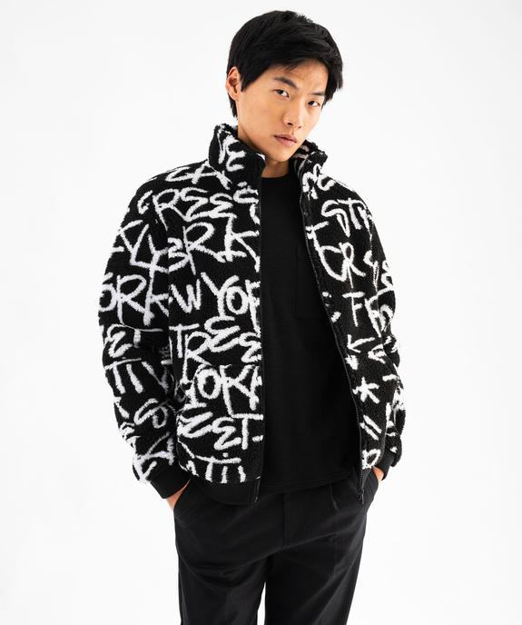 Sweat zippé en sherpa doublé polaire imprimé homme vue1 - GEMO (HOMME) - GEMO