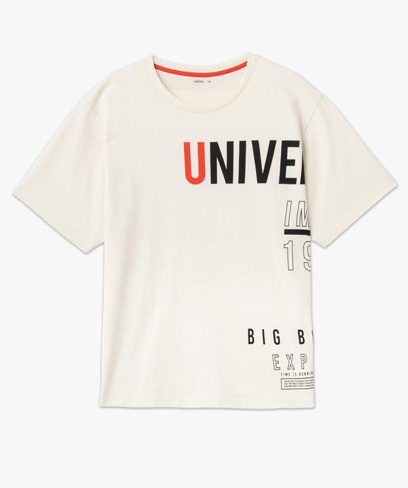 Tee-shirt homme à manches courtes oversize avec inscriptions vue4 - GEMO (HOMME) - GEMO