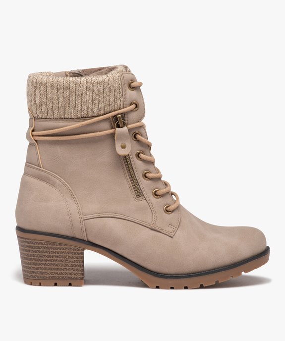 Bottines femme unies à talon et col chaussette vue1 - GEMO(URBAIN) - GEMO