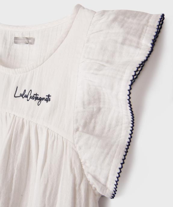 Robe de plage en gaze de coton à manches volantées fille - LuluCastagnette vue2 - LULUCASTAGNETTE - GEMO