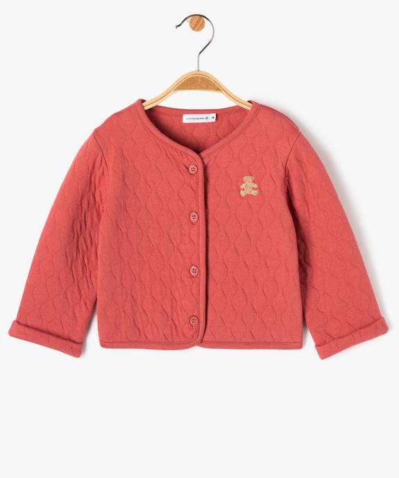 Sweat matelassé boutonné bébé fille - LuluCastagnette vue2 - LULUCASTAGNETTE - GEMO