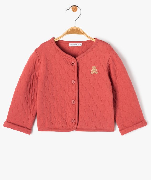 Sweat matelassé boutonné bébé fille - LuluCastagnette vue2 - LULUCASTAGNETTE - GEMO