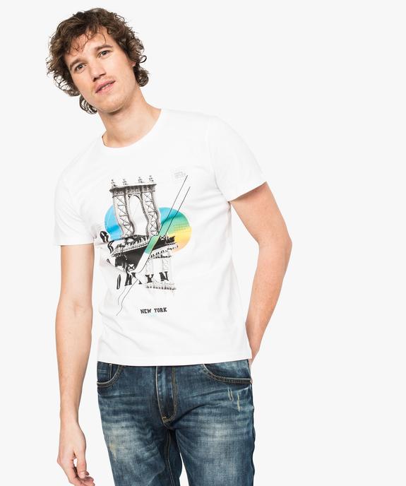 Tee-shirt imprimé à manches courtes vue1 - GEMO (HOMME) - GEMO