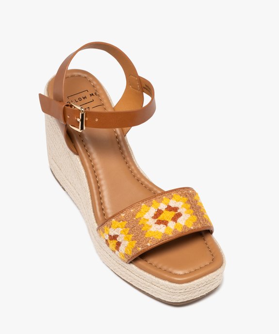 Sandales à talon compensé en corde et bride crochet femme vue5 - FOLLOW ME - GEMO