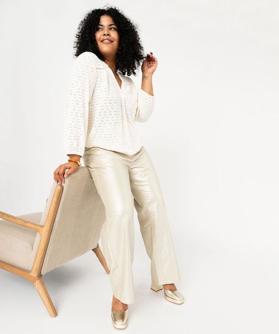 Blouse manches 3/4 en maille ajourée femme grande taille vue6 - GEMO 4G GT - GEMO