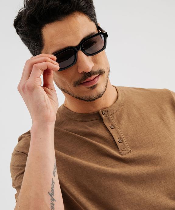 Tee-shirt manches courtes col tunisien homme vue2 - GEMO (HOMME) - GEMO