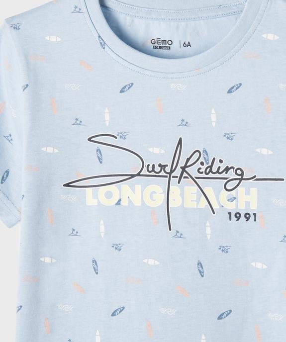 Pyjashort bicolore motif surf garçon vue2 - GEMO 4G GARCON - GEMO