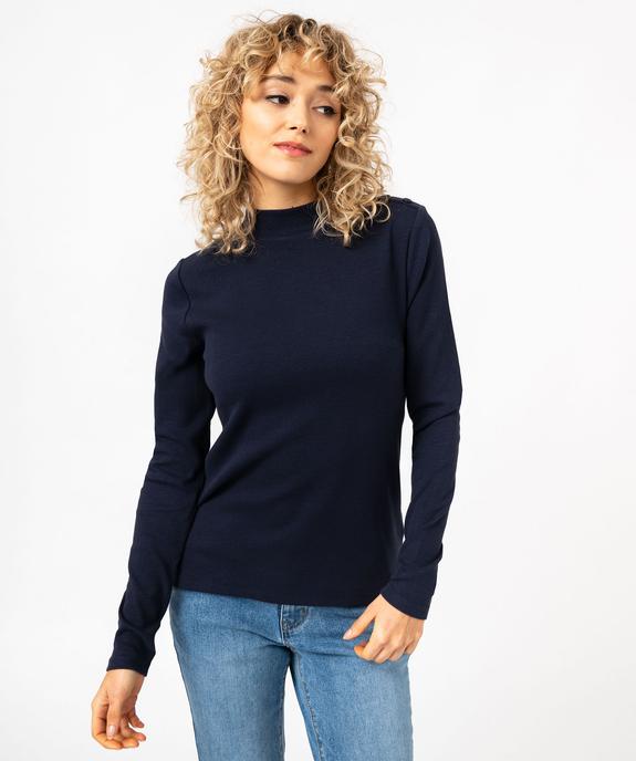 Tee-shirt à manches longues à col montant femme vue5 - GEMO 4G FEMME - GEMO
