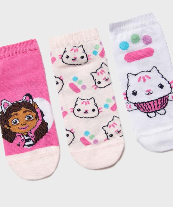 Chaussettes courtes à motifs chats fille (lot de 3) - Gabby’s Dollhouse vue3 - GABBY - GEMO