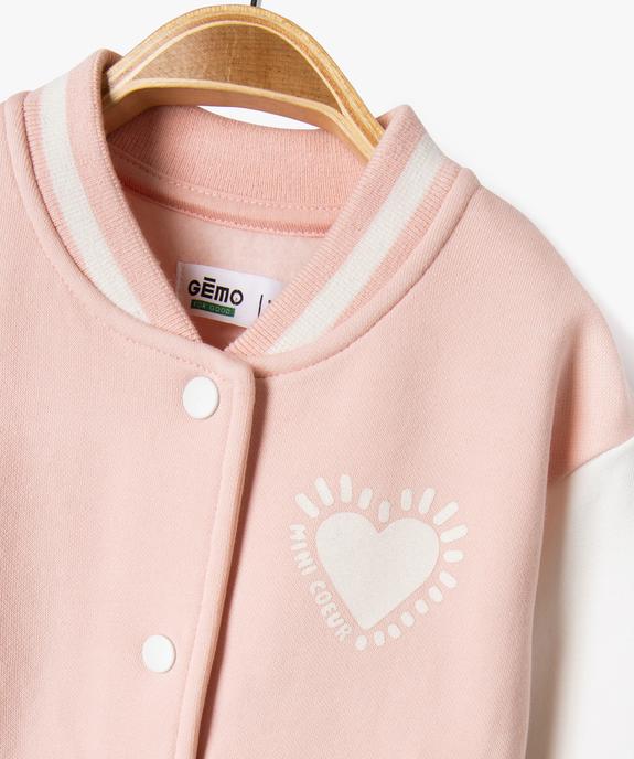 Sweat boutonné bicolore bébé fille - GEMO 4G BEBE Sweat boutonné bicolore bébé fille vue2 - GEMO 4G BEBE - GEMO
