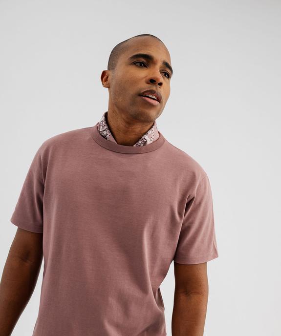 Tee-shirt manches courtes en coton uni homme vue2 - GEMO (HOMME) - GEMO
