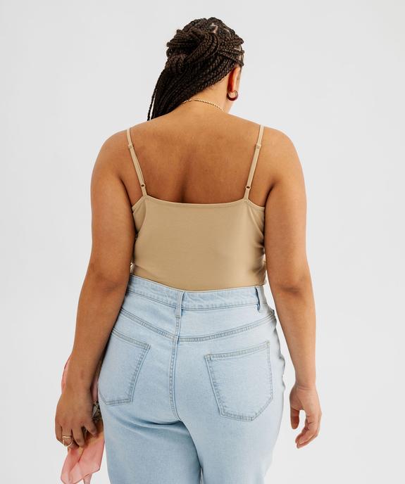 Débardeur à fines bretelles en coton stretch femme grande taille vue3 - GEMO 4G GT - GEMO
