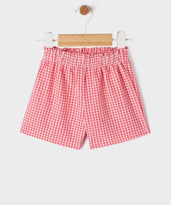 Short à motif vichy avec taille élastique bébé fille vue2 - GEMO(BEBE DEBT) - GEMO