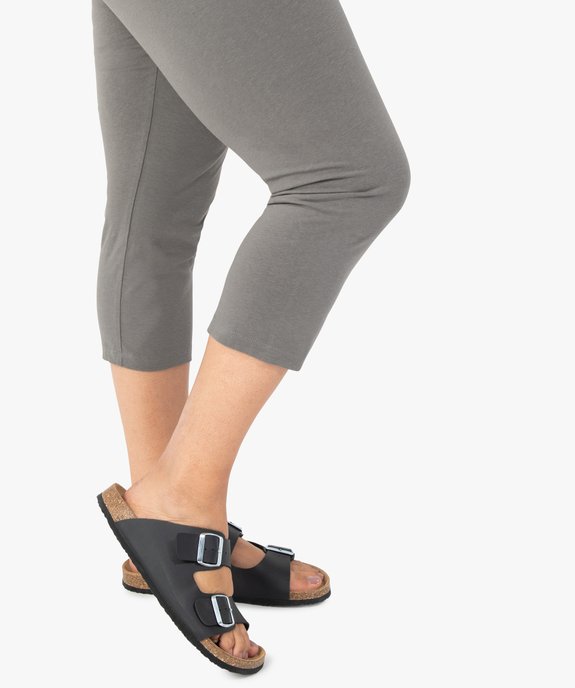 Pantacourt femme grande taille en maille unie et taille élastiquée vue2 - GEMO 4G GT - GEMO