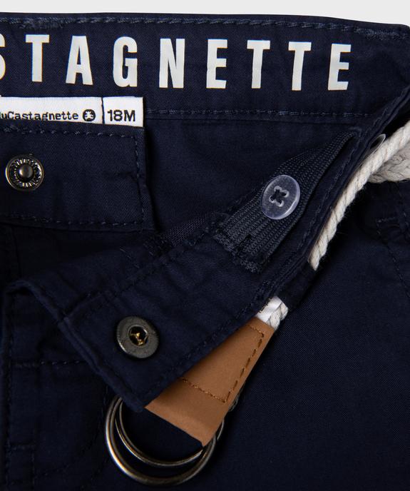Short en twill avec ceinture tressée bébé garçon - LuluCastagnette vue4 - LULUCASTAGNETTE - GEMO