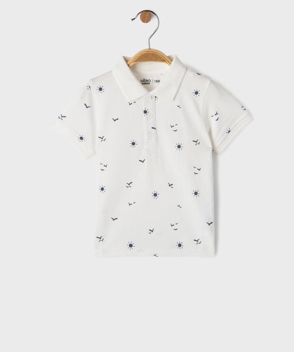Polo manches courtes en maille piquée imprimée bébé garçon vue1 - GEMO 4G BEBE - GEMO