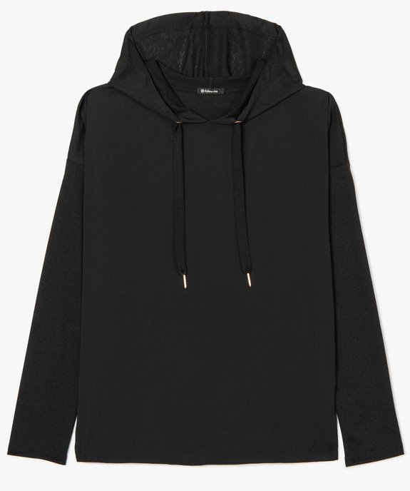 Sweat femme bimatière à capuche vue4 - FOLLOW ME - GEMO
