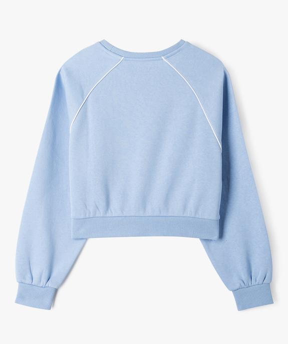 Sweat molletonné coupe courte fille vue3 - GEMO 4G FILLE - GEMO
