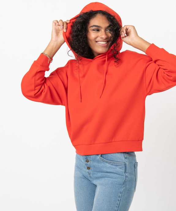 Sweat femme court à capuche vue1 - GEMO(FEMME PAP) - GEMO