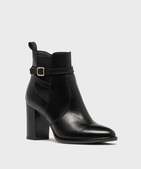 Bottines en cuir à talon haut avec fermeture zippée femme - Tanéo vue2 - TANEO - GEMO