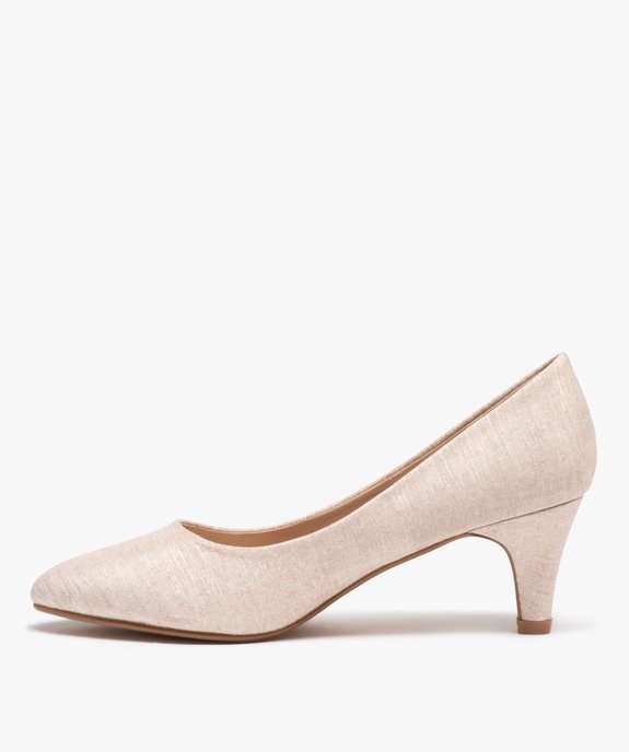 Escarpins femme unis à talon effilé et bout pointu vue3 - GEMO(URBAIN) - GEMO