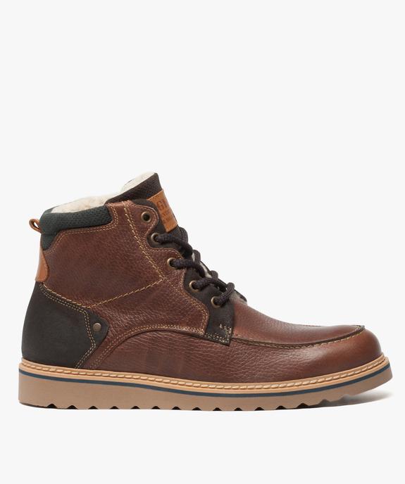 Boots homme semelle crantée et doublure chaude vue1 - GEMO (CASUAL) - GEMO