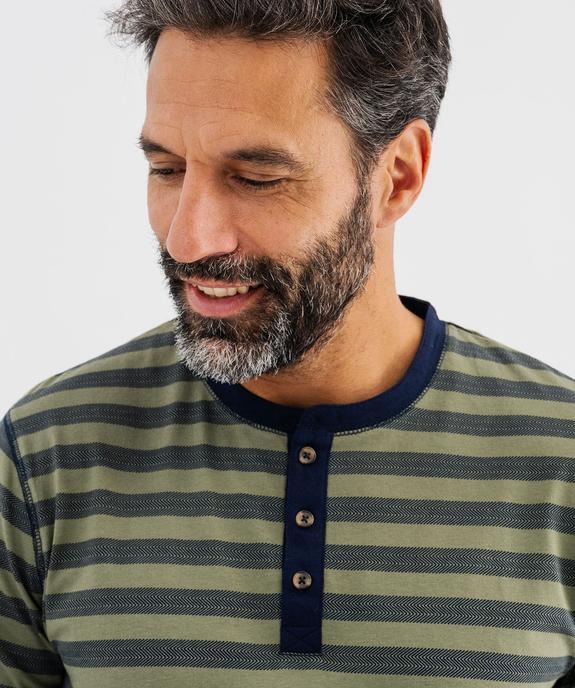 Pyjama en jersey de coton à col tunisien homme vue2 - GEMO 4G HOMME - GEMO