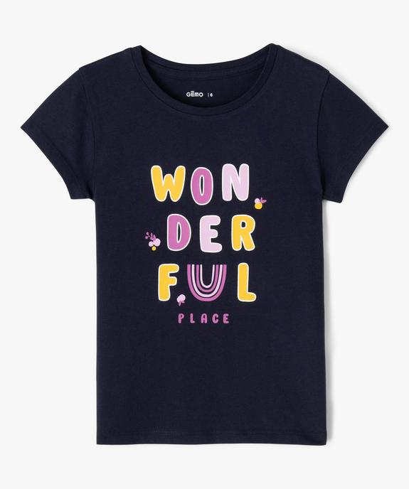 Tee-shirt à manches courtes à motif girly fille vue1 - GEMO (ENFANT) - GEMO