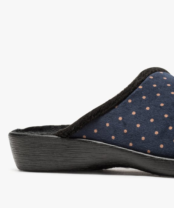 Chaussons femme à pois avec intérieur en matière recyclée vue6 - GEMO 4G FEMME - GEMO
