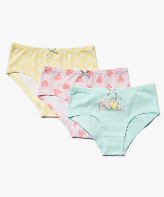 Shorties fille imprimés avec nœud pailleté (lot de 3) vue1 - GEMO 4G FILLE - GEMO