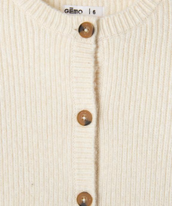 Gilet en grosse maille à col rond fille vue2 - GEMO (ENFANT) - GEMO