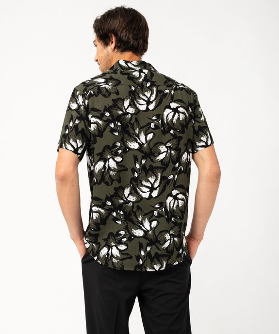 Chemise manches courtes col cubain en viscose imprimée homme vue3 - GEMO (HOMME) - GEMO