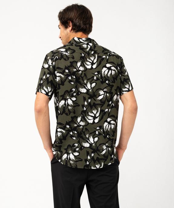 Chemise manches courtes col cubain en viscose imprimée homme vue3 - GEMO (HOMME) - GEMO