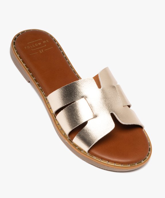 Mules femme plates dessus larges brides unies vue6 - FOLLOW ME - GEMO