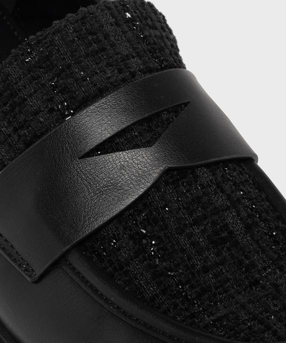 Mocassins avec dessus textile pailleté femme vue7 - FOLLOW ME - GEMO
