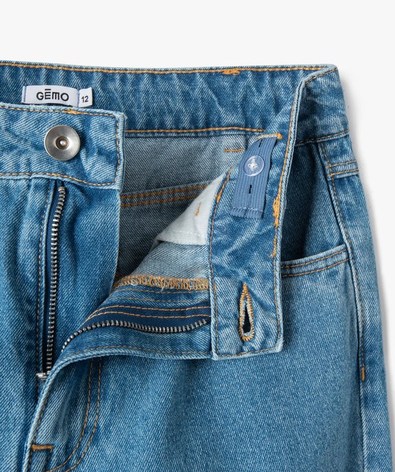 Jean fille large taille haute vue3 - GEMO (JUNIOR) - GEMO