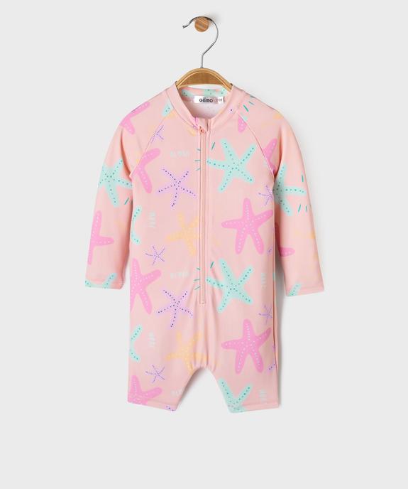 Maillot de bain combinaison avec protection UVA et UVB bébé fille vue1 - GEMO(BEBE DEBT) - GEMO