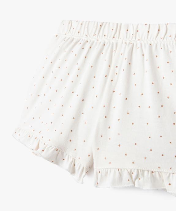 Pyjashort 2 pièces en coton avec motif lapin bébé fille vue2 - GEMO 4G BEBE - GEMO