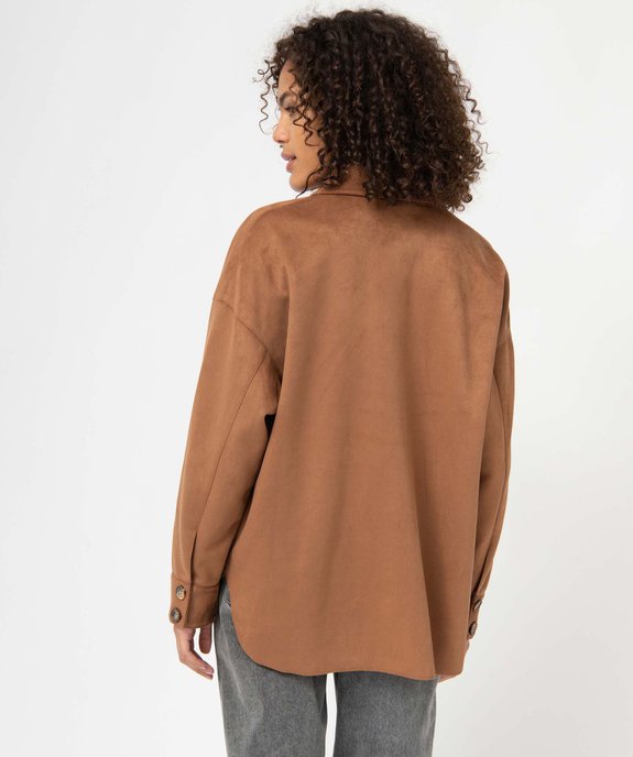 Veste femme forme chemise en suédine vue3 - GEMO(FEMME PAP) - GEMO