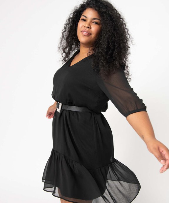 Robe femme grande taille en voile à manches courtes vue1 - GEMO (G TAILLE) - GEMO