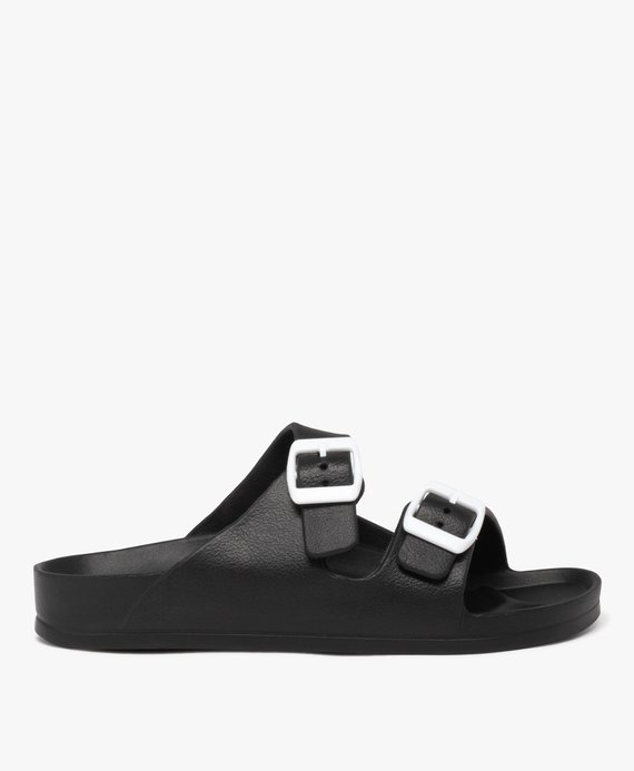 Mules de piscine femme unies à brides ajustables avec boucle contrastante vue1 - GEMO (PLAGE) - GEMO