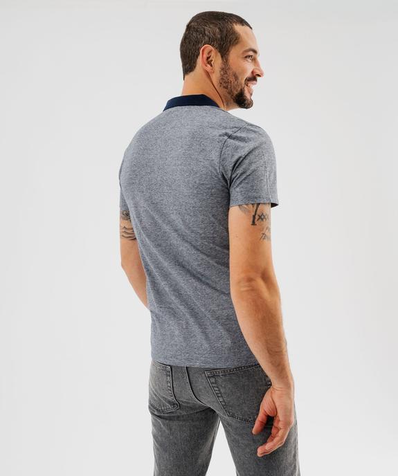 Polo manches courtes avec col contrastant homme vue3 - GEMO (HOMME) - GEMO