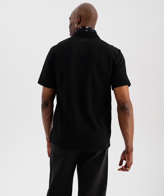 Chemise manches courtes en maille fantaisie avec col cubain homme vue3 - GEMO (HOMME) - GEMO